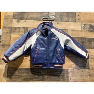 NFL New England Patriots Faux Leather Jacket- Boys Size 5/6